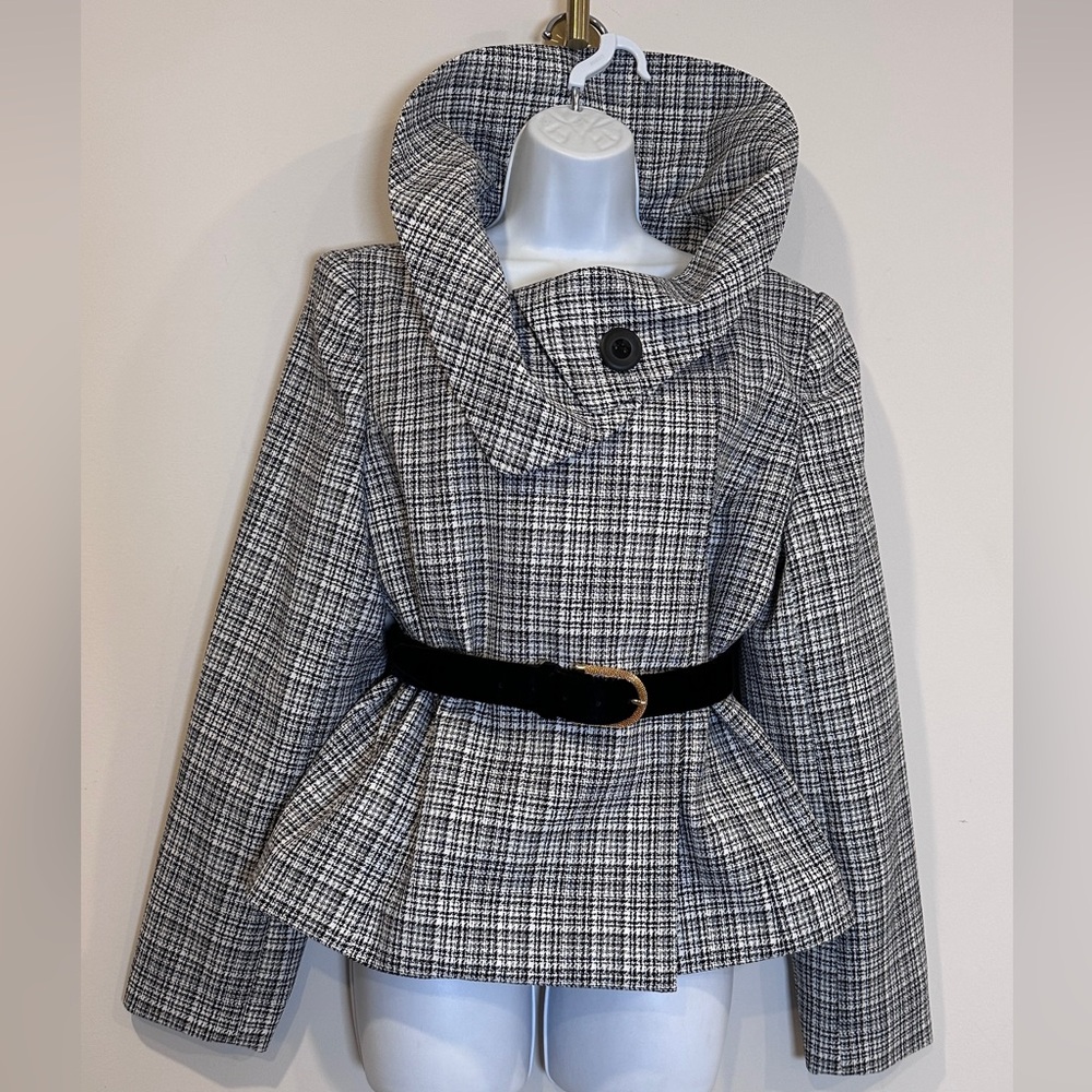 Vintage High Neck Wide Funnel Collar Jacket By Giorgio Sant'Angelo Size 14